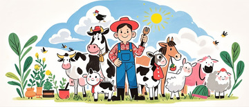 马克笔儿童绘本农场插画3