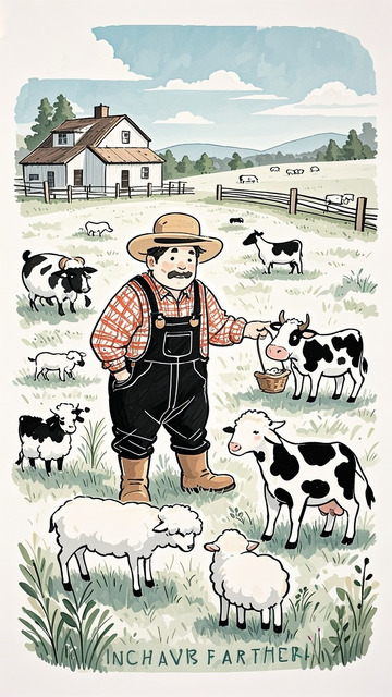 马克笔儿童绘本农场插画19