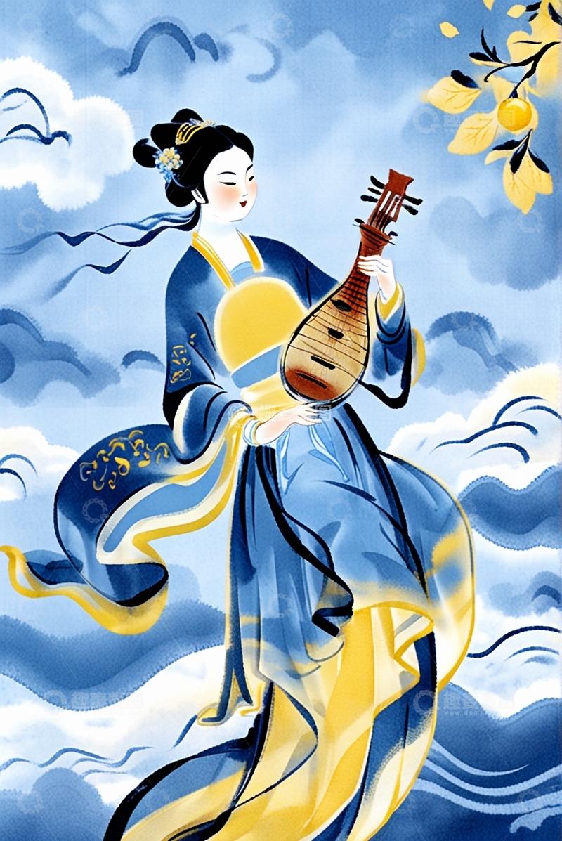 高清大图下载【趣麦麦图】国潮插画美女人物36