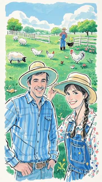 马克笔儿童绘本农场插画1