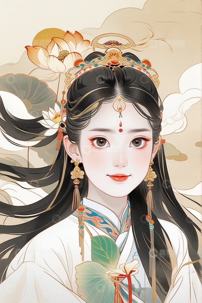 高清大图下载【趣麦麦图】国潮水墨美女人物31