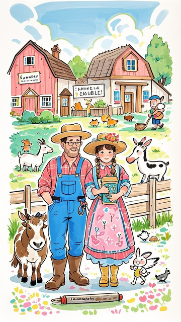 马克笔儿童绘本农场插画10