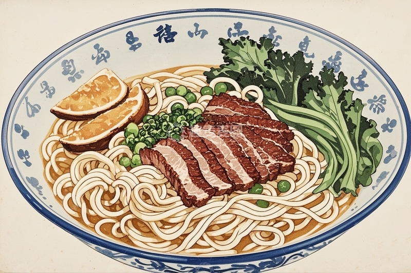 高清大图下载【趣麦麦图】美食牛肉面鸡蛋面