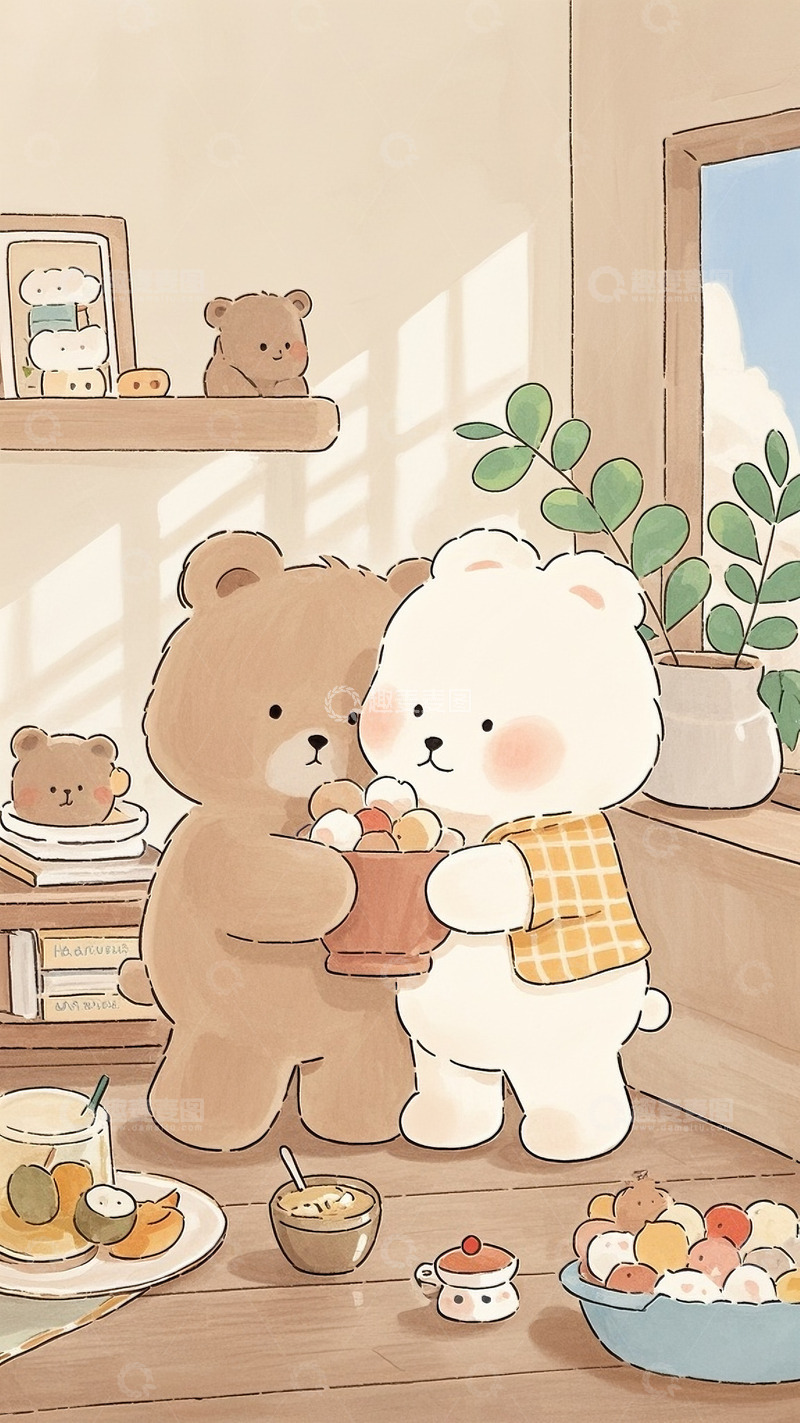 高清大图下载【趣麦麦图】卡通可爱小熊手机壁纸 2