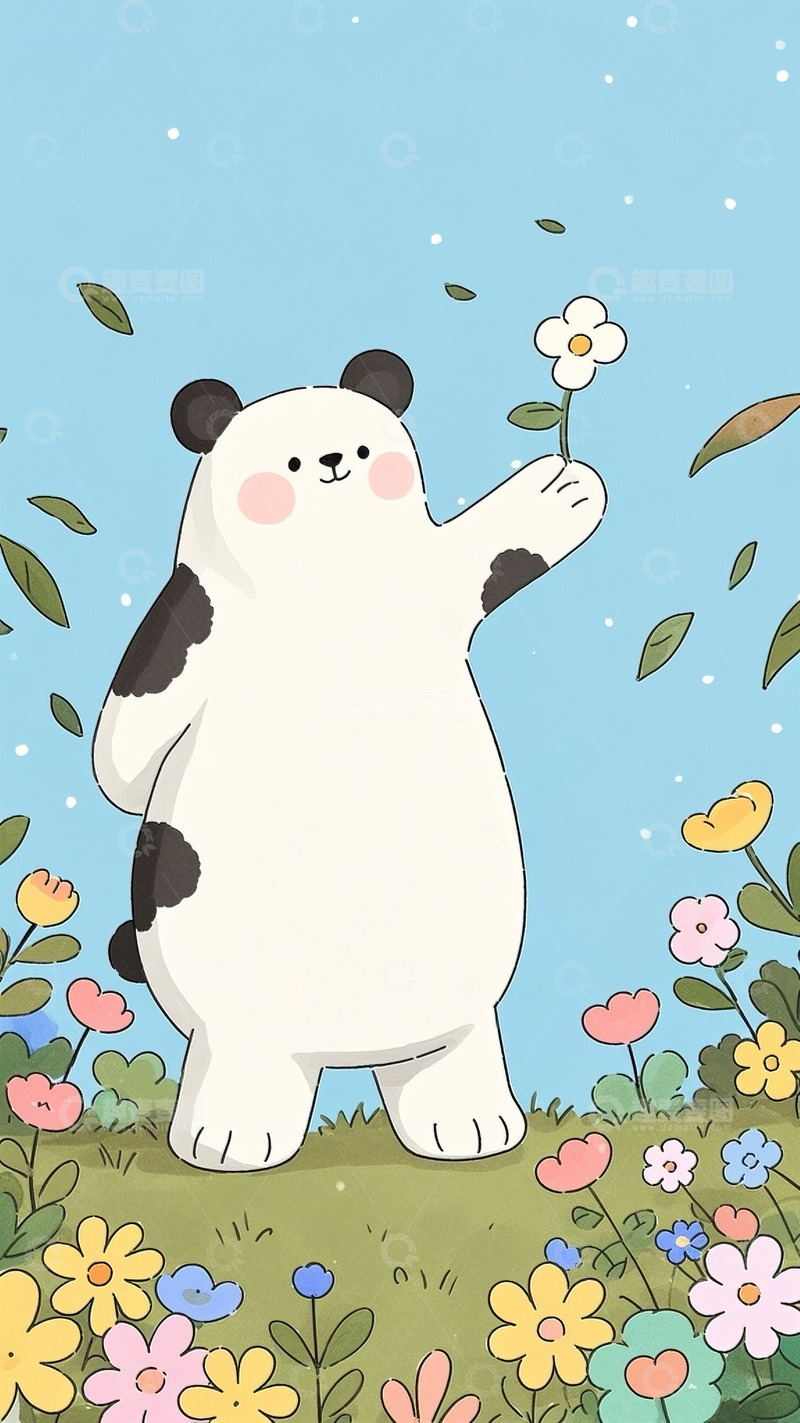 高清大图下载【趣麦麦图】卡通可爱小熊手机壁纸 