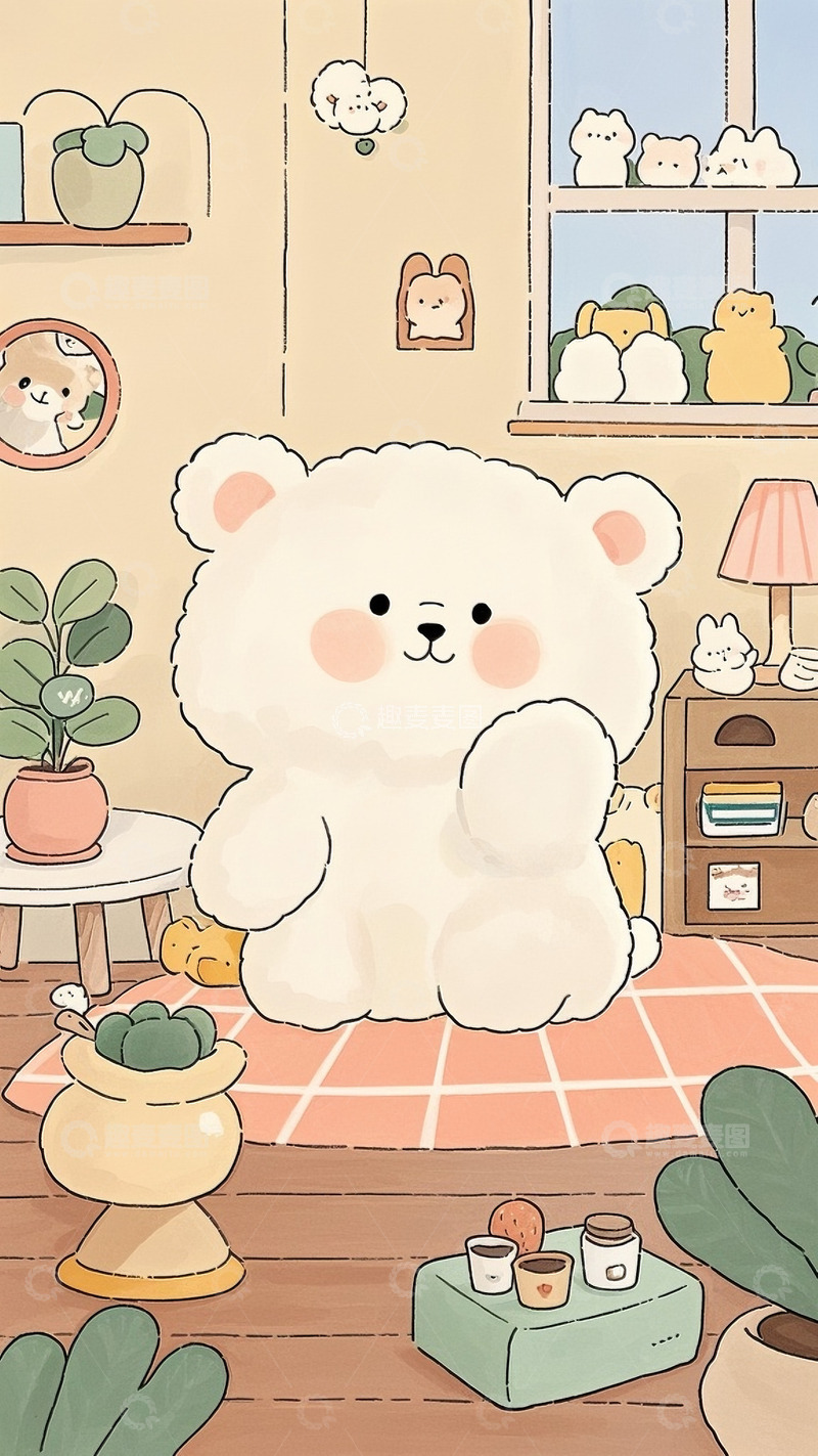 高清大图下载【趣麦麦图】卡通可爱小熊手机壁纸 5