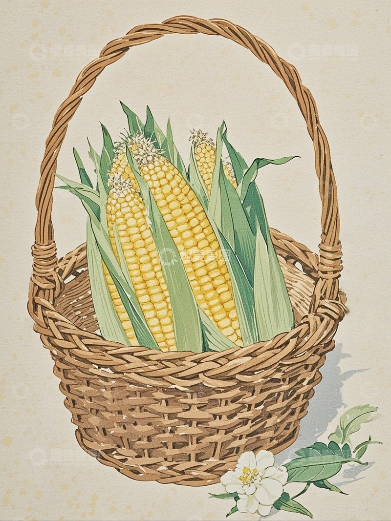 高清大图下载【趣麦麦图】篮子里的玉米2