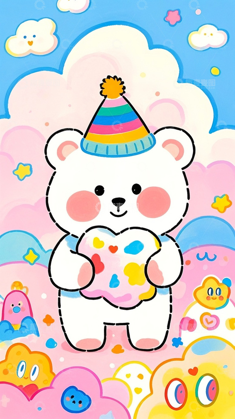 高清大图下载【趣麦麦图】卡通可爱小熊手机壁纸 4