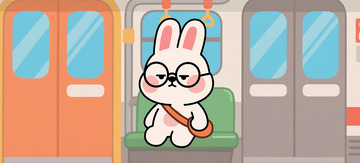 拟人的打工兔子下班疲劳不开心2