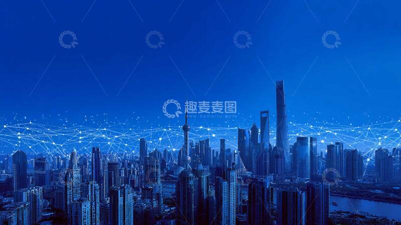 高清大图下载【趣麦麦图】蓝色  商务  科技