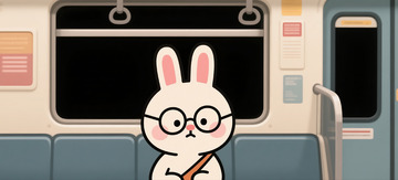 拟人的打工兔子下班疲劳不开心9