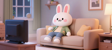 拟人的打工兔子下班疲劳不开心10