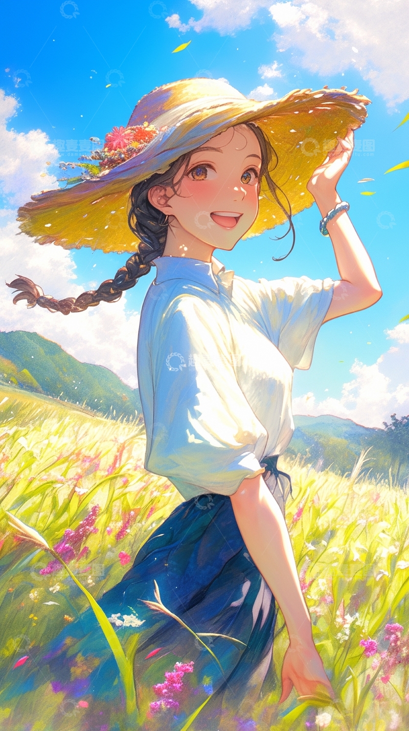 漫画风美女人物