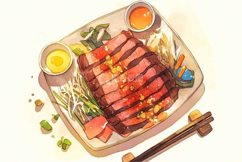 高清大图下载【趣麦麦图】美食烤肉牛排1