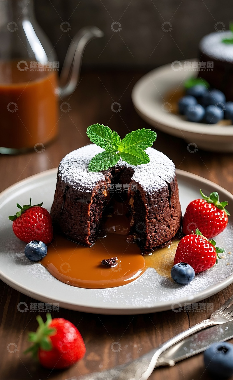 高清大图下载【趣麦麦图】巧克力流心蛋糕2