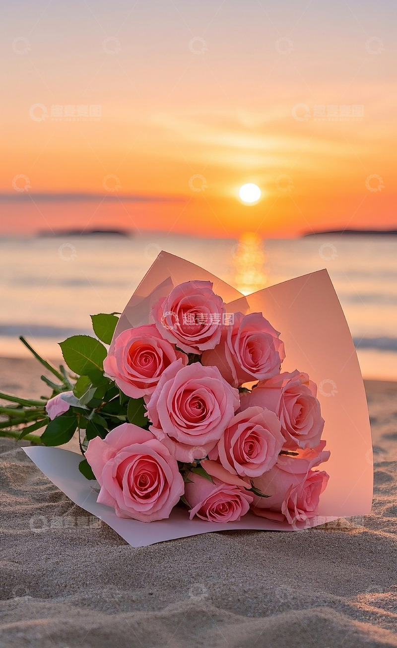 高清大图下载【趣麦麦图】海边的玫瑰花4