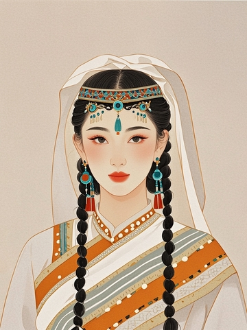 新疆女孩插画15