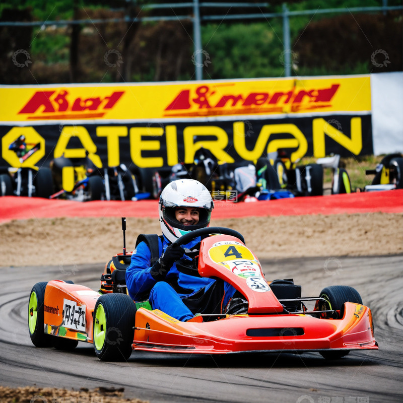 高清大图下载【趣麦麦图】-户外卡丁车比赛竞赛AI摄影海报背景高清照