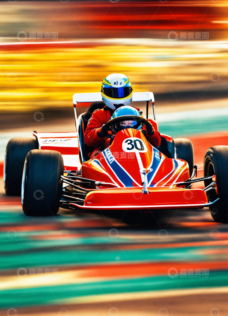 高清大图下载【趣麦麦图】卡丁车比赛赛场竞赛AI摄影海报背景高清照4