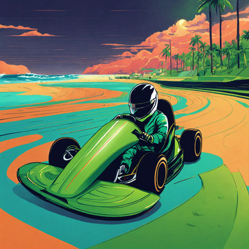 卡丁车比赛赛场竞赛AI插画海报背景高清图23