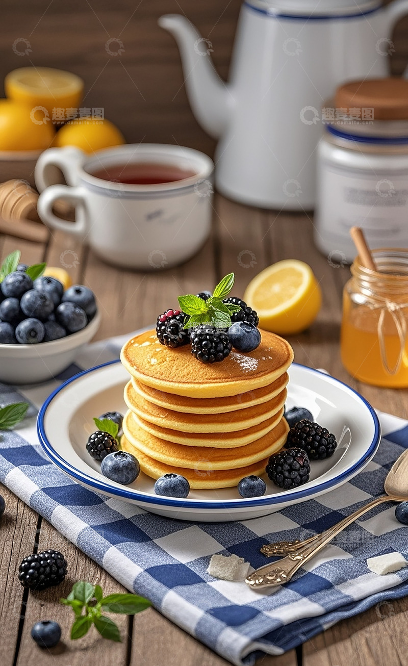 高清大图下载【趣麦麦图】蓝莓松饼8