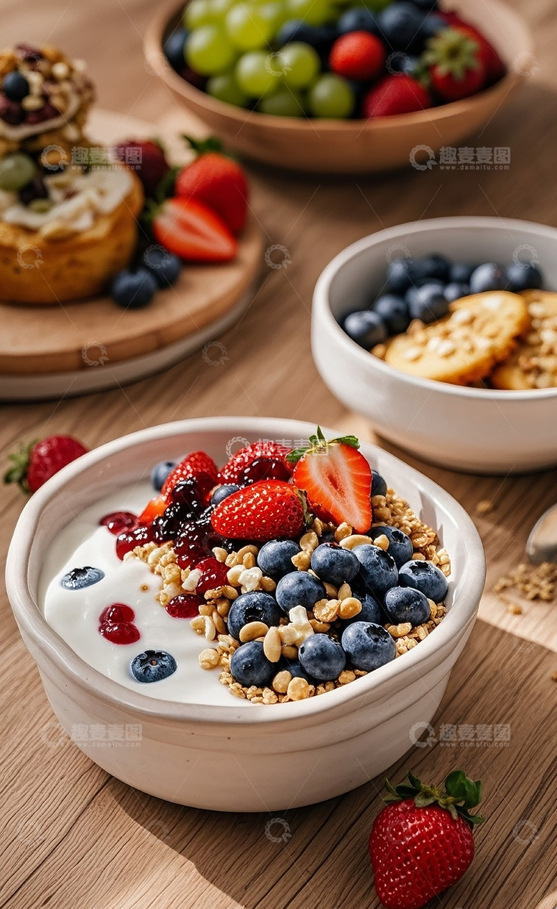 高清大图下载【趣麦麦图】蓝莓酸奶