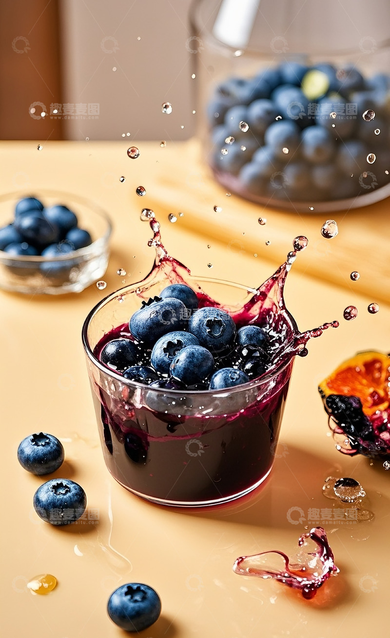 高清大图下载【趣麦麦图】蓝莓果汁