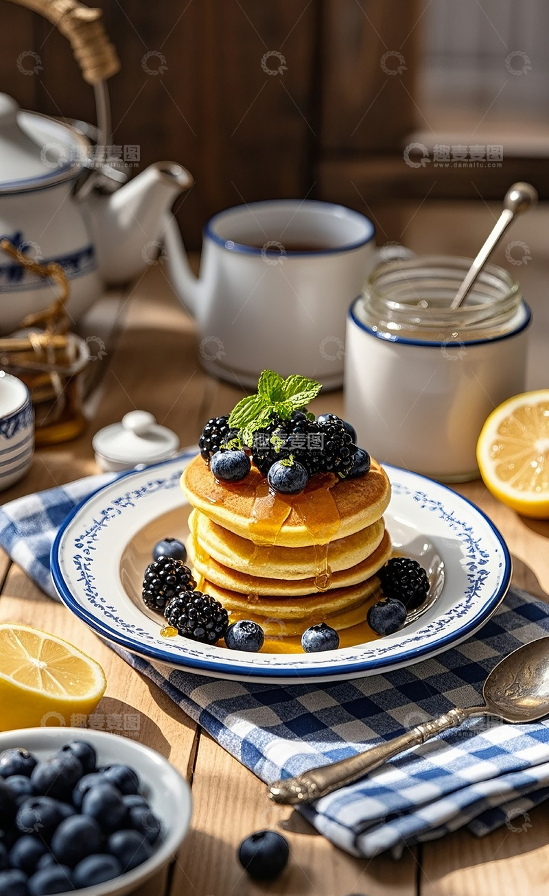高清大图下载【趣麦麦图】蓝莓松饼3