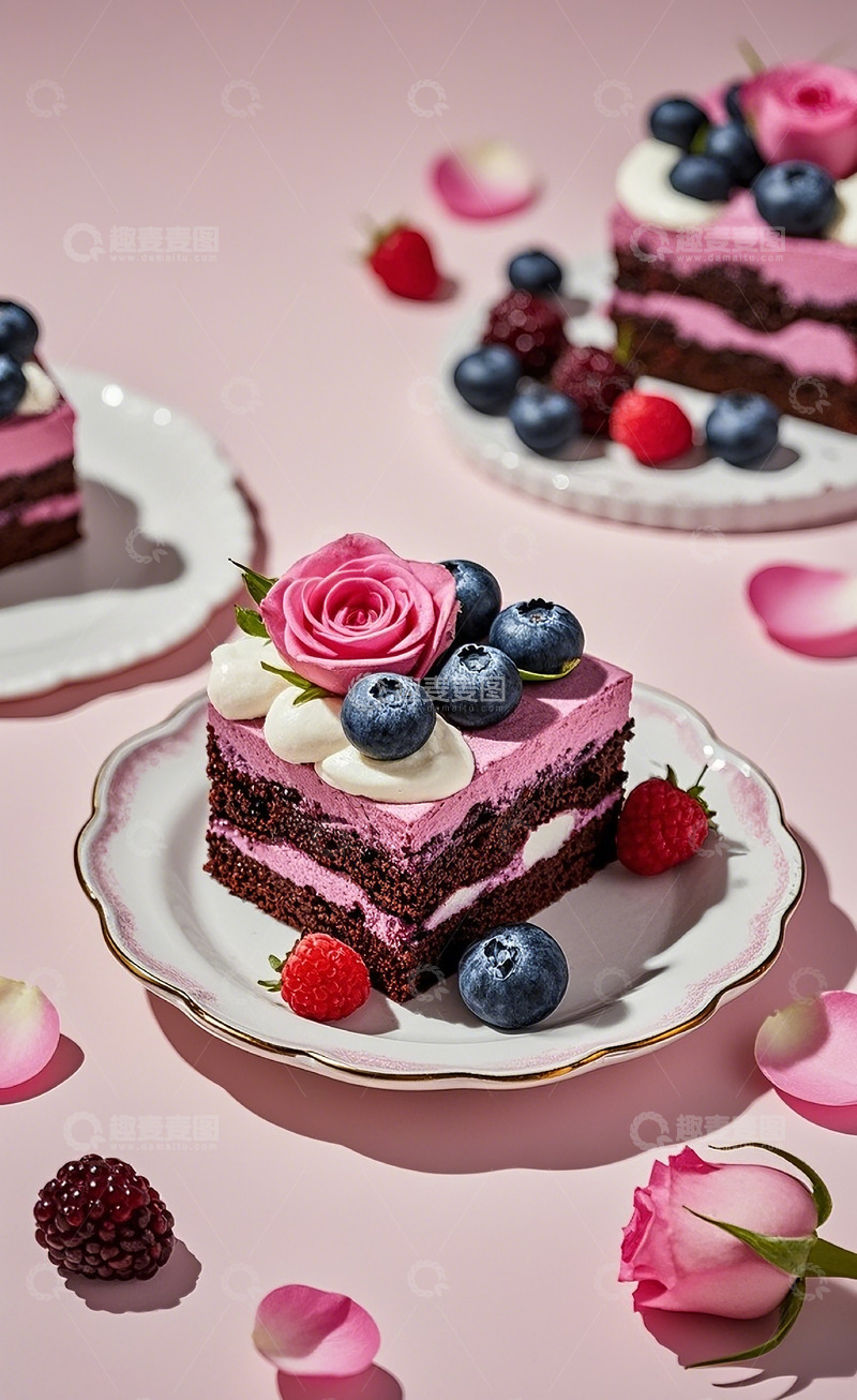 高清大图下载【趣麦麦图】蓝莓蛋糕1