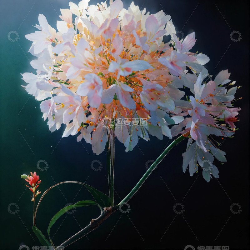 高清大图下载【趣麦麦图】白色牡丹花卉AI插画海报图片素材47