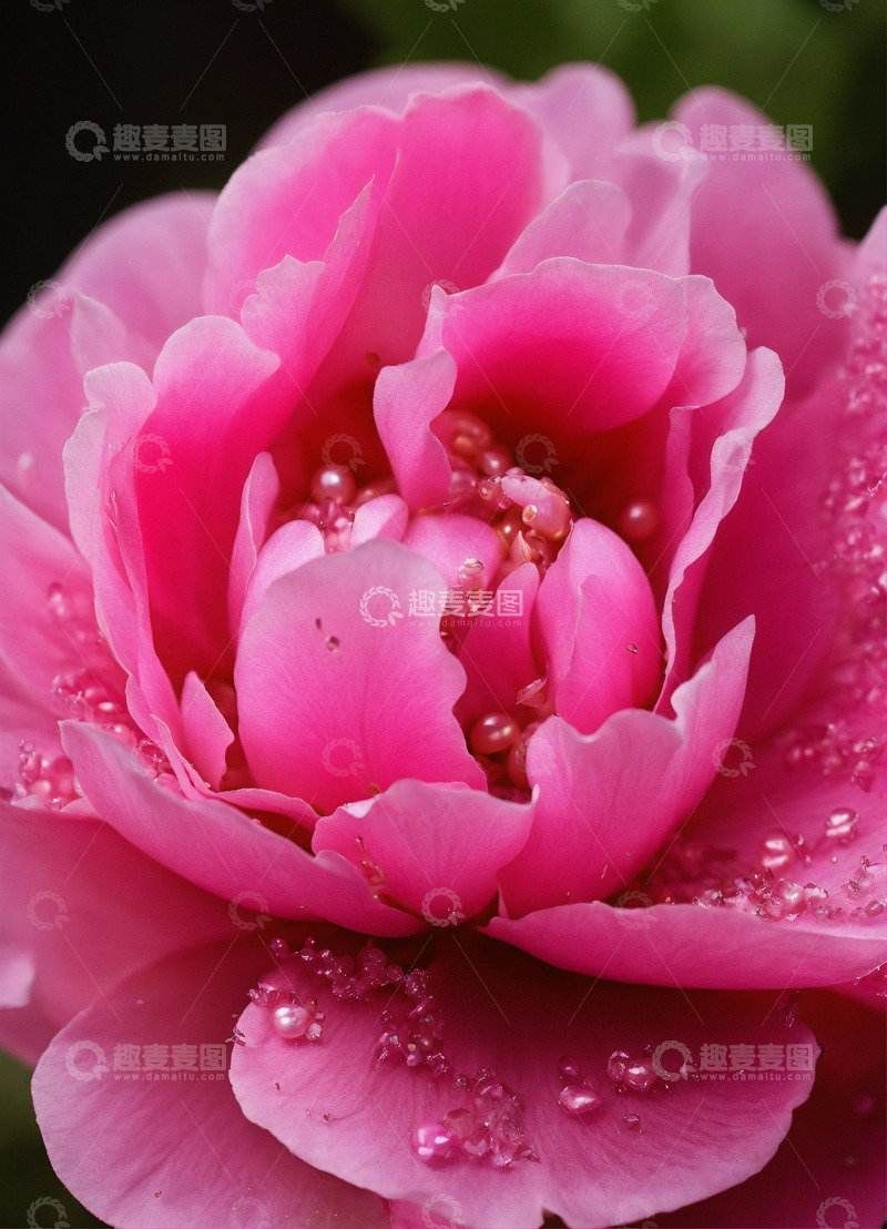 高清大图下载【趣麦麦图】红色牡丹花卉AI插画海报图片素材30