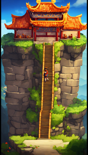 2D游戏中国古长城AI插画海报高清图片素2