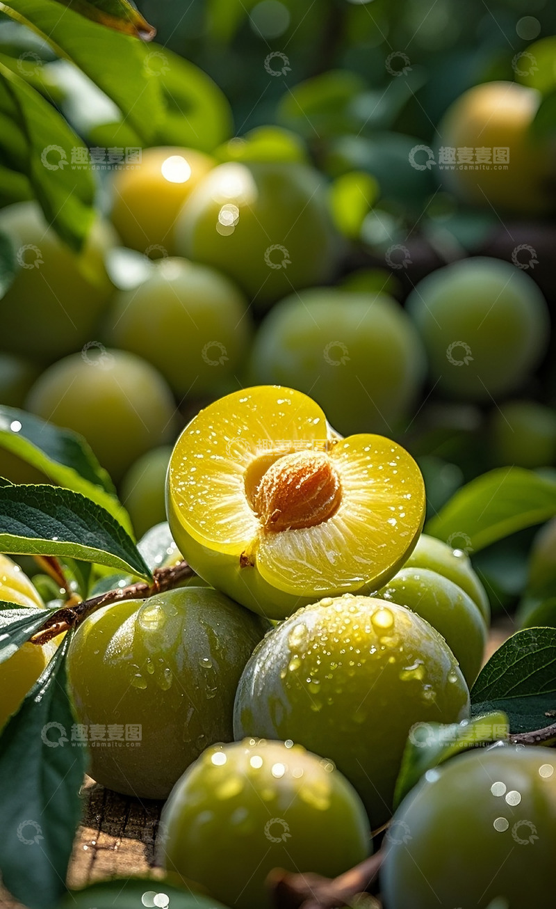 高清大图下载【趣麦麦图】绿色李子4