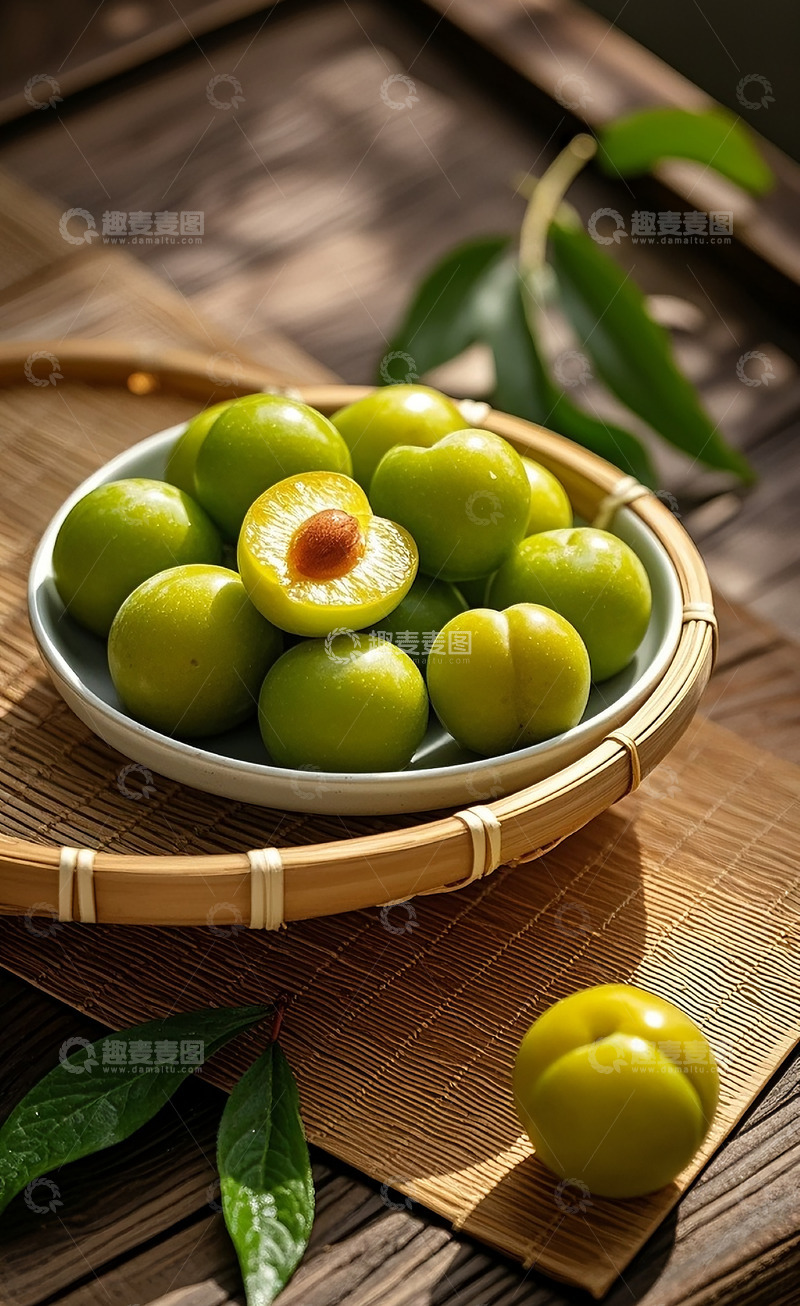 高清大图下载【趣麦麦图】绿色李子2