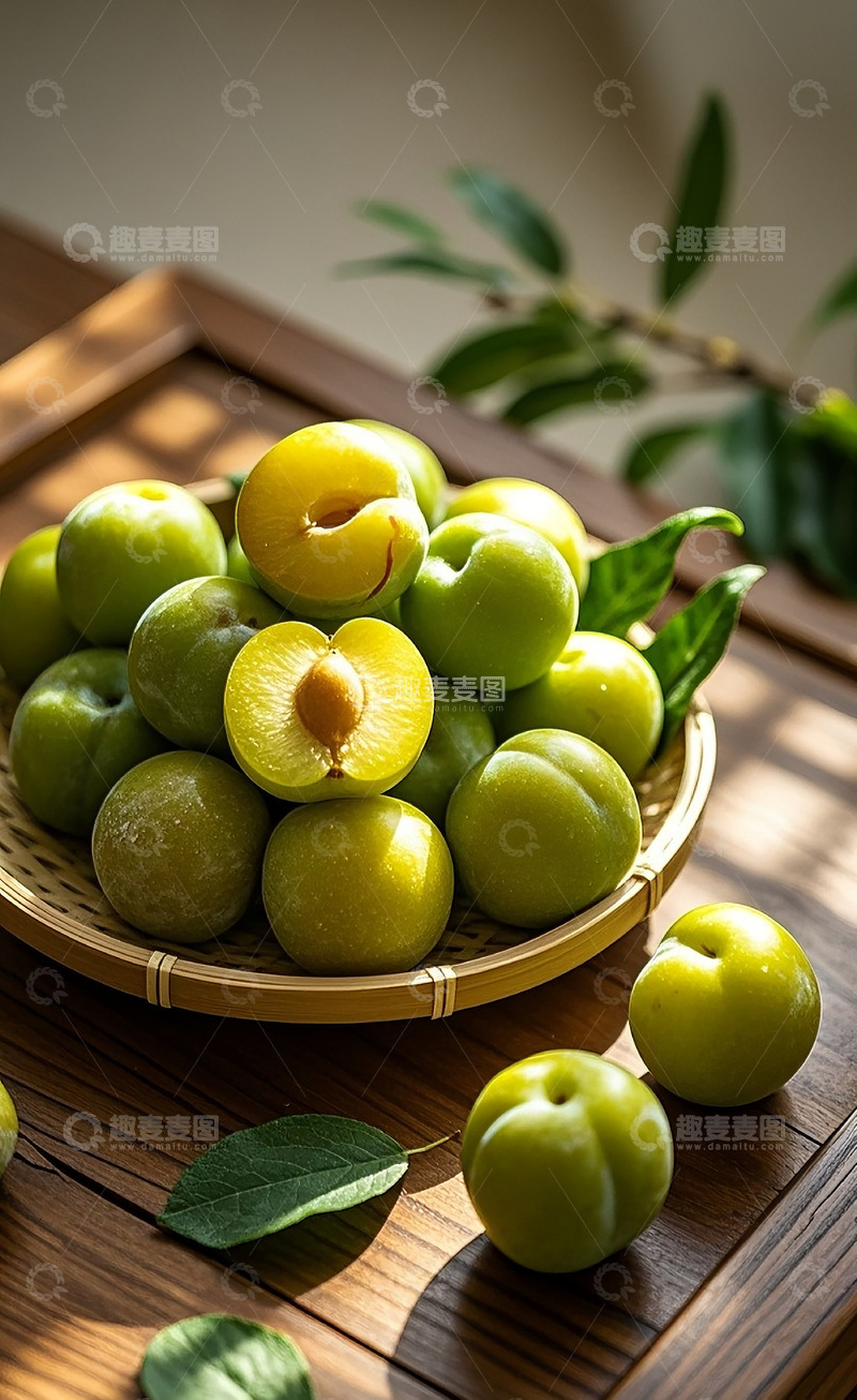 高清大图下载【趣麦麦图】绿色李子1