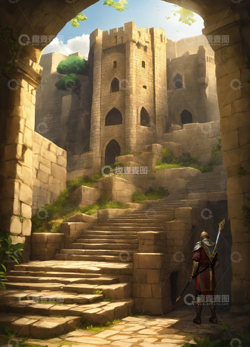 高清大图下载【趣麦麦图】中世纪宫殿游戏场景AI插画海报高清图片素