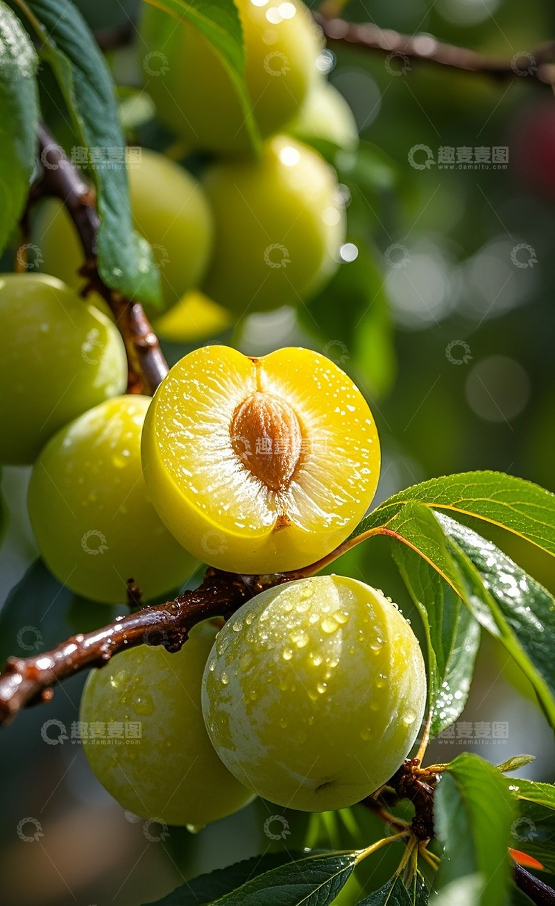 高清大图下载【趣麦麦图】绿色李子
