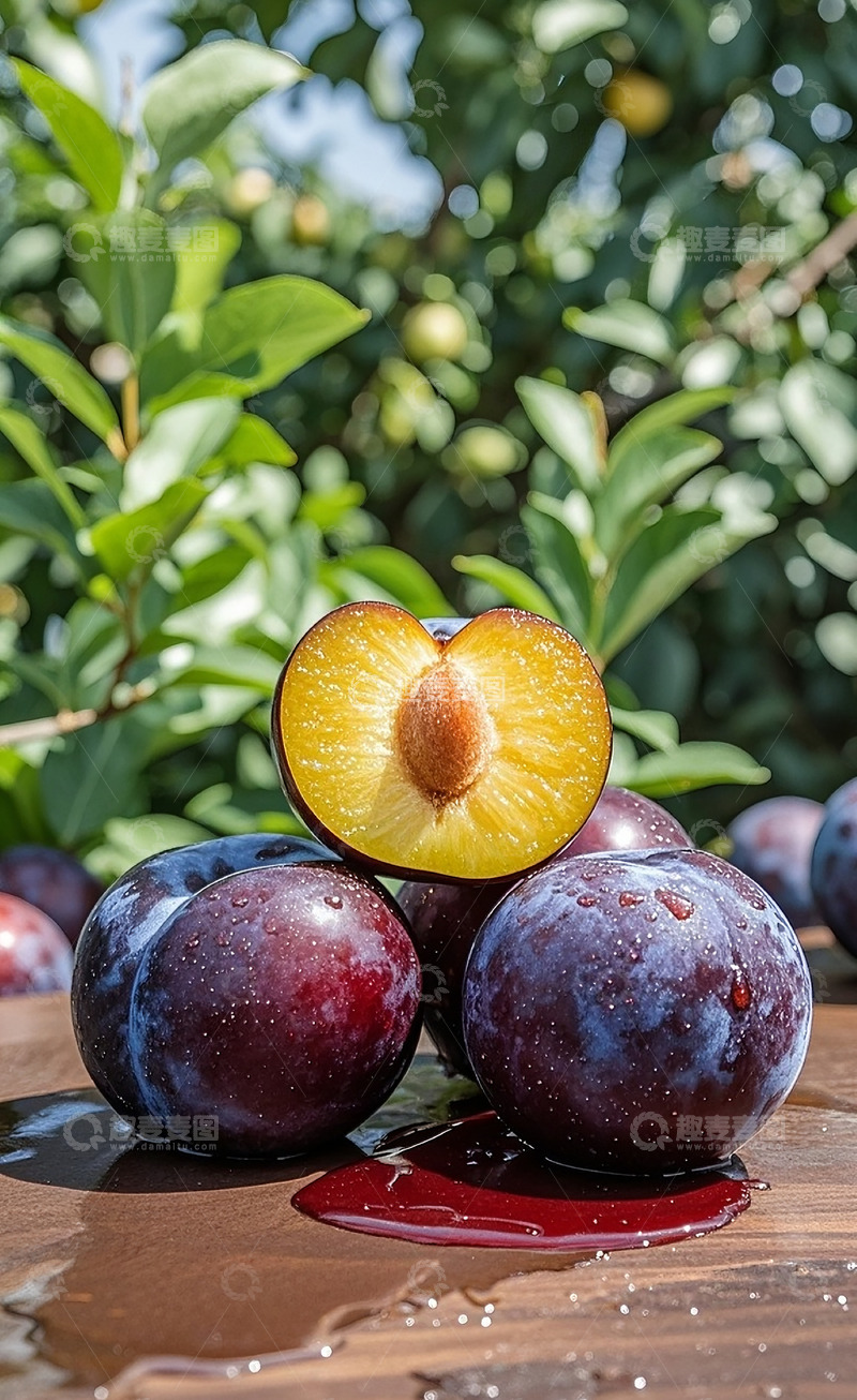 高清大图下载【趣麦麦图】紫色李子