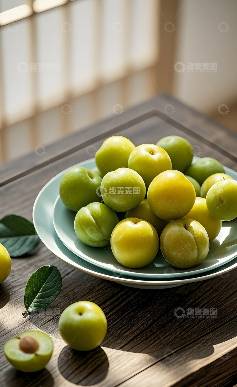 高清大图下载【趣麦麦图】绿色李子3