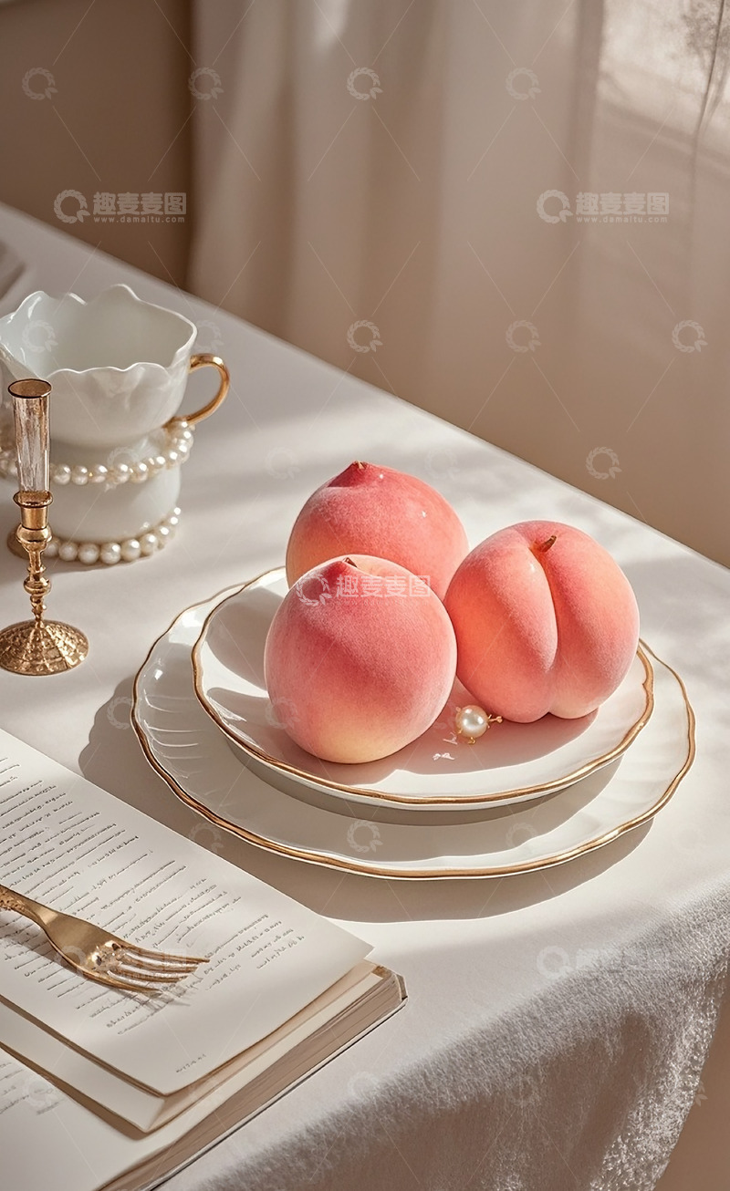 高清大图下载【趣麦麦图】新鲜的水蜜桃12