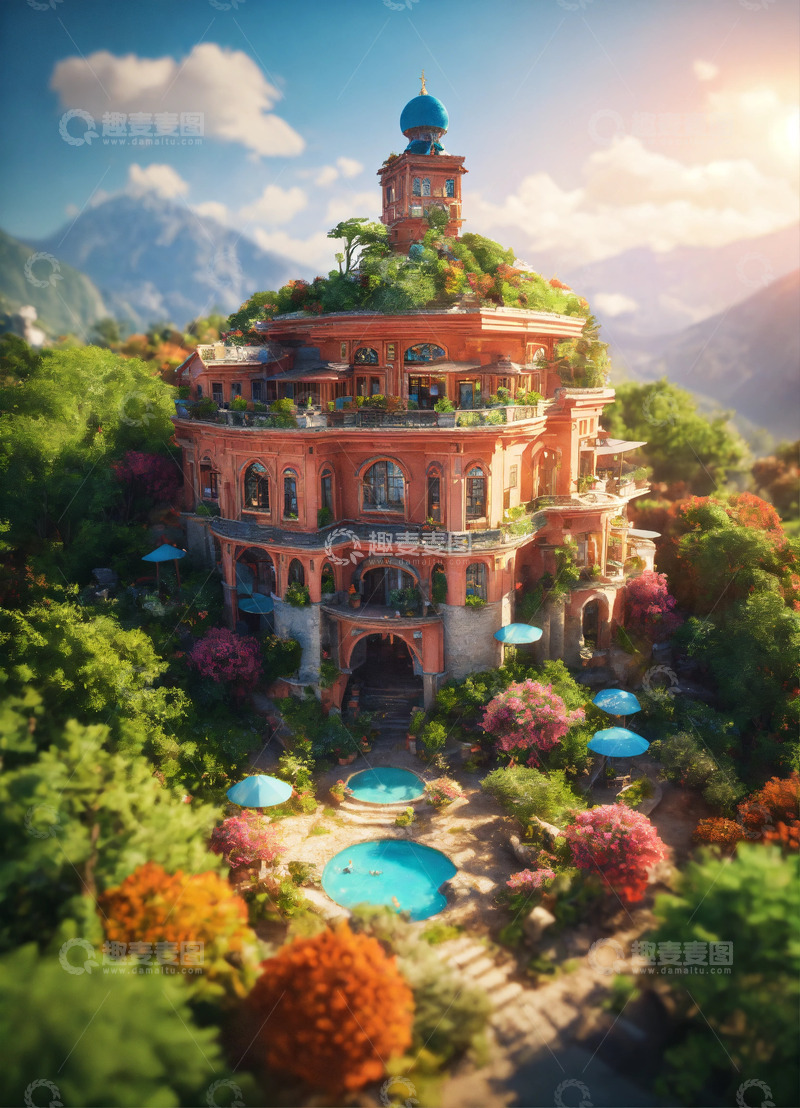 高清大图下载【趣麦麦图】古代游戏场景AI插画海报高清图片素材