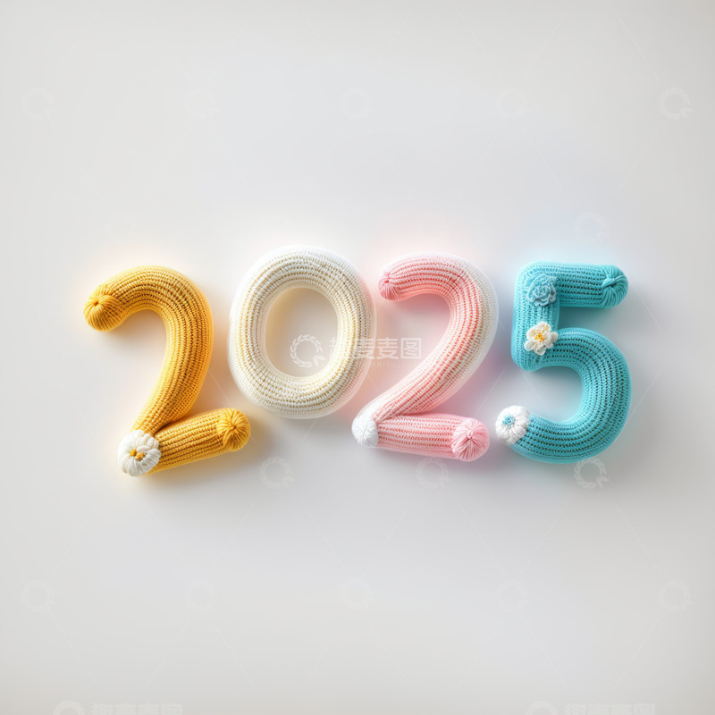2025可爱毛绒立体字AI插画海报素材10