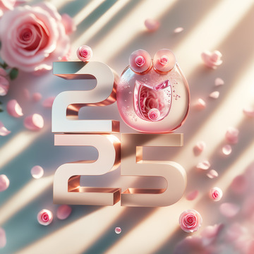 2025彩色立体字AI插画海报素材15