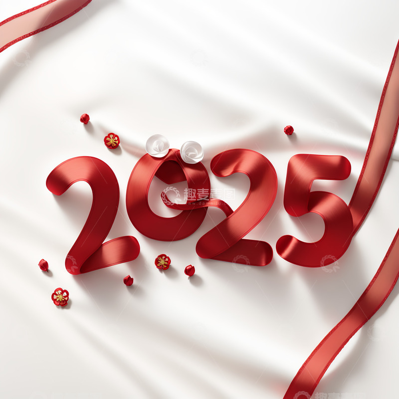 2025年彩色丝绸字AI插画海报素材8