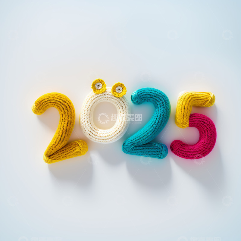 2025可爱毛绒立体字AI插画海报素材24