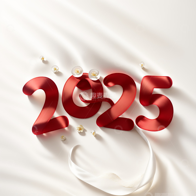 2025年彩色丝绸字AI插画海报素材12