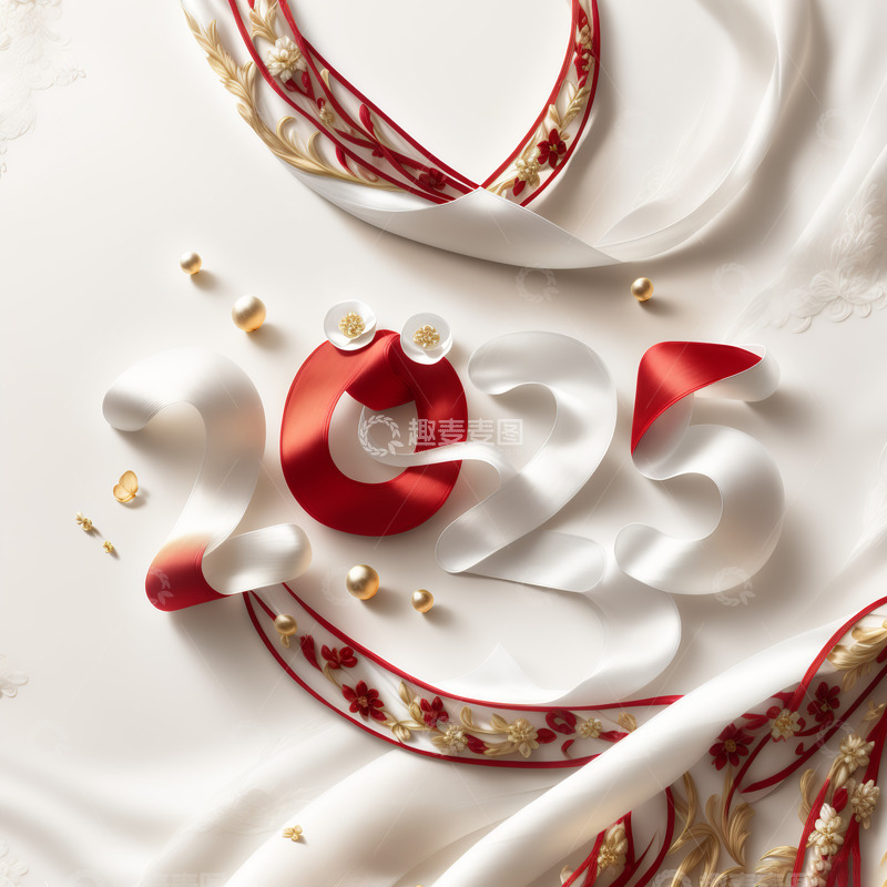 2025年彩色丝绸字AI插画海报素材4