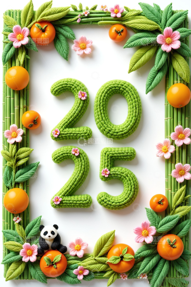 2025可爱毛绒立体字AI插画海报素材16