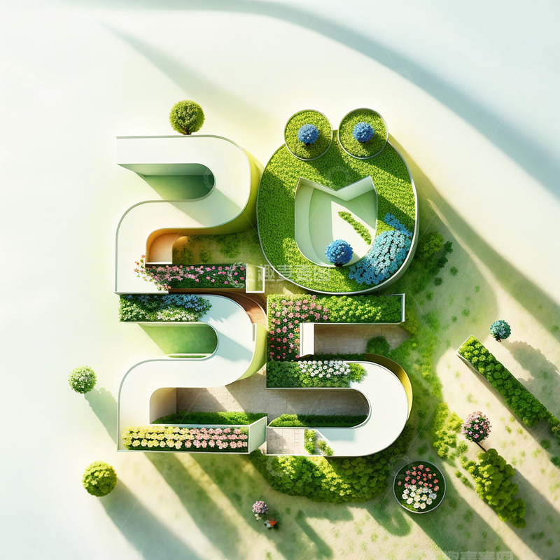 2025立体景观字AI插画海报素材6