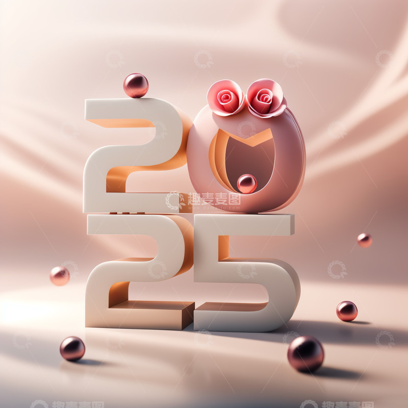 2025彩色立体字AI插画海报素材7